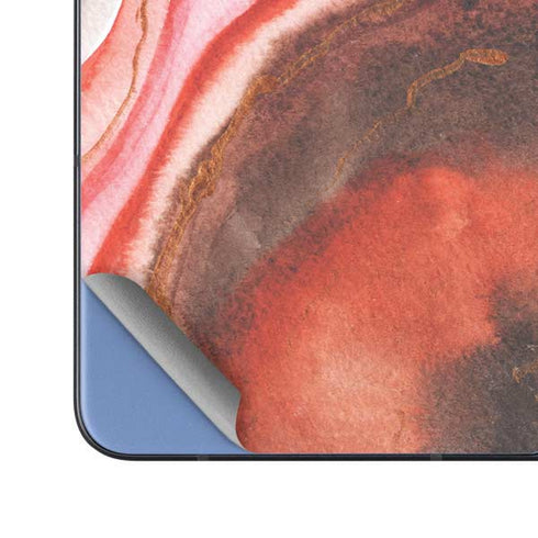 Orange Watercolor Geode Galaxy Z Fold5 5G Skin